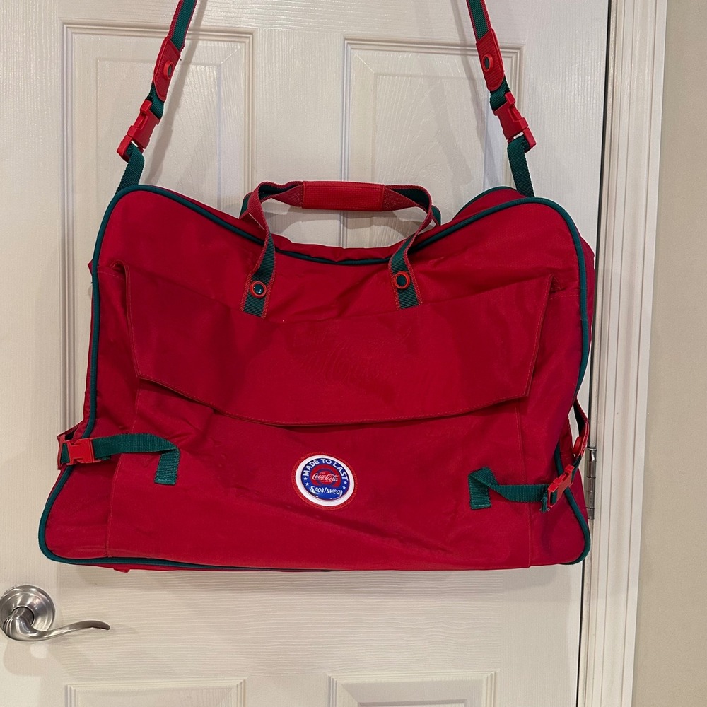 Vintage Coca-Cola Sportswear Red Nylon Duffel Bag Travel Weekender Gym Bag